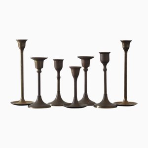 Vintage Kerzenständer aus Messing, 1960er, 7 . Set