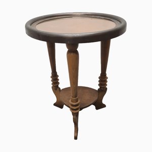 Art Deco Side Table with Glass Top, 1930s