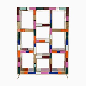Wooden Bookcase Covered in Glass, 1980s