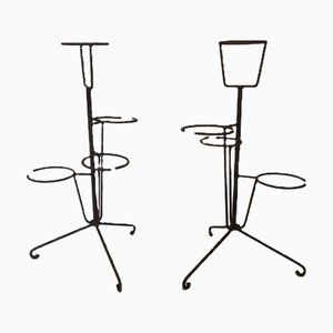 Französische Pflanzenständer aus Metall, 1960er, 2er Set