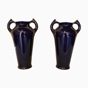 Vases Art Nouveau en Céramique, France, 1890s, Set de 2