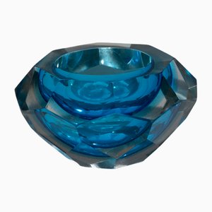 Cenicero de cristal de Murano tallado pequeño, años 50