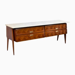 Italienisches Sideboard aus Carrara Marmor & Messing, 1960er