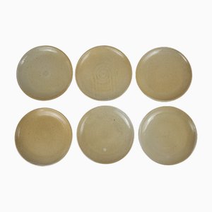 Flache Teller aus Steingut von Puisaye, 1970er, 6 . Set