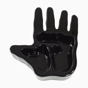 Vintage Italian Ceramic Black Hand Sculpture by Richard Ingersoll, 1960s