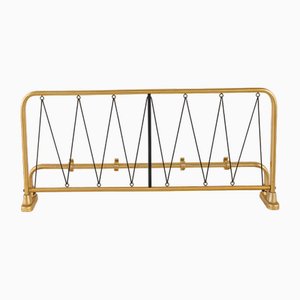 Gold Aluminum Wall Coat Rack with Top Tray and Bottom Hooks, 1950s