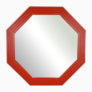 Vintage Art Deco Wooden Mirror, Italy, 1960s