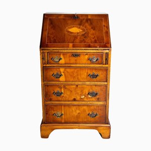 Mid-Century Georgian Secretary Chest of Drawers with Leather Inlay, 1960s