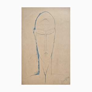 A. Modigliani, Testa di Cariatide, Litografia