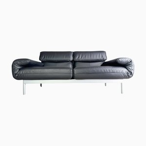 Plura 2-Sitzer Sofa aus schwarzem Leder von Rolf Benz