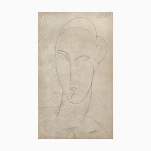 A. Modigliani, Testa di Cariatide, Litografia