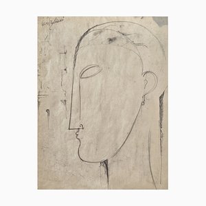 A. Modigliani, Testa di Cariatide, Litografia