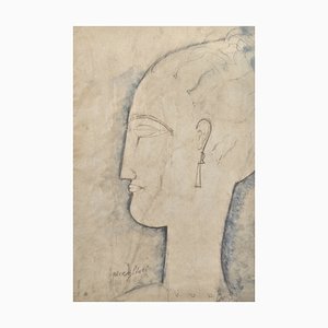 A. Modigliani, Testa di Cariatide, Litografia