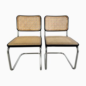 Sedie cantilever S32 con treccia viennese di Marcel Breuer per Thonet, 1998, set di 2