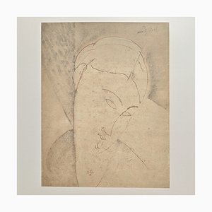 A. Modigliani, Ritratto di Donna con Ciondolo / Portrait of a Woman with Pendant, Lithograph