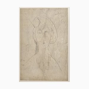 A. Modigliani, Ritratto di Giovane Donna (J. Hébuterne) / Retrato de una mujer joven (J. Hébuterne), Litografía