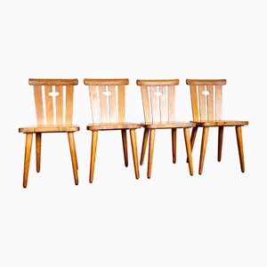 Sillas de comedor de pino de Göran Malmvall para Karl Andersson & Söner, Suecia, años 40. Juego de 4
