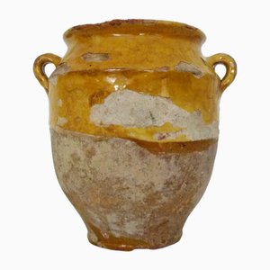 Vaso Confit smaltato giallo, Pirenei, Francia sud-occidentale, XIX secolo