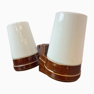 Appliques Murales Marron par Sigvard Bernadotte pour Ifö, Set de 2