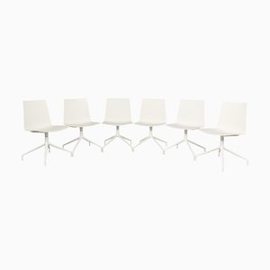 Chaises Blanches en Plastique de Andreu World, Set de 6