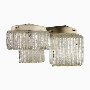 Lustre Vintage en Verre et Métal Émaillé, Italie, 1960s
