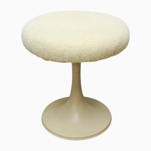 Vintage Cream Space Age Tulip Stool, 1960s