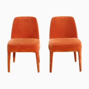 Sillas de comedor Febo en naranja atribuidas a Antonio Citterio para Maxalto, década de 2000. Juego de 2