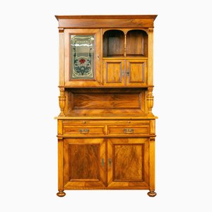 Antiker Schrank aus Kiefernholz und Messing