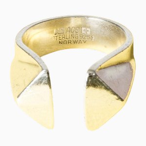 Anillo moderno de plata de Anna Greta Eker, años 60