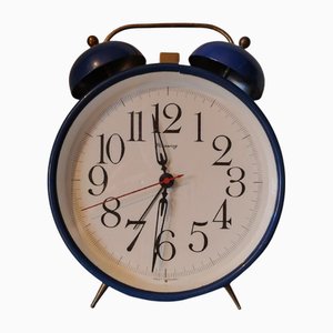Vintage German Mechanical Metal Clock, 1970s