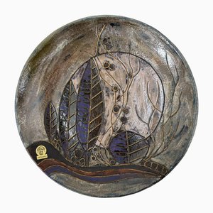 Handmade Ceramic Wall Plate from Ruscha, Germany, 1970s