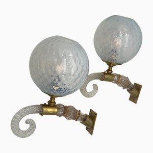 Glas Wandlampen von Seguso, 1960, 2er Set