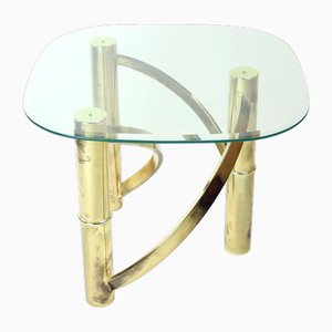 Swirl Coffee Table in Brass and Glass, 1970s