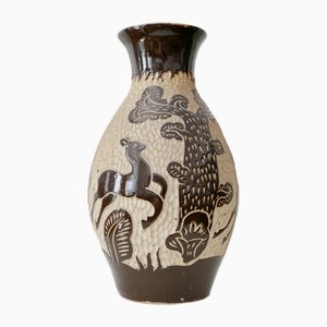 Art Deco Keramikvase, Tschechoslowakei, 1940er