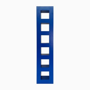 Librería italiana moderna de madera azul de Aldo Cibic, años 80