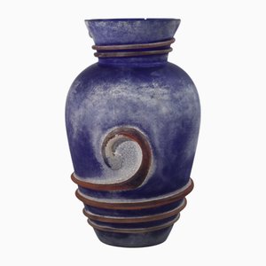 Large Scavo Murano Vase by Archimede Seguso, 1980s