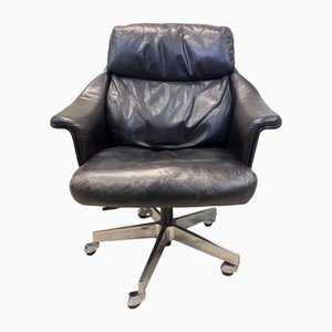 7101 Leather Swivel Lounge Chair by Martin Stoll for Giroflex, 1960s