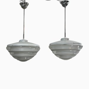 Industrielle Vintage Bauhaus Hängelampen von KG Lindesvärd, 1930er, 2er Set