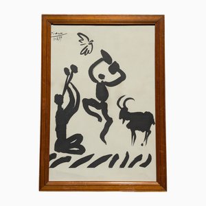 Pablo Picasso, Flute Player, 1959, Lithograph, Framed