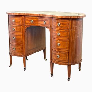 Escritorio antiguo de madera satinada con forma de riñón, 1890