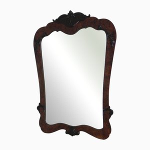 Romantic Mirror with Faceted Glass in Walnut Frame, 1942