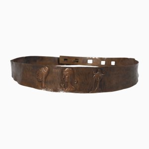 Hammered Repoussé Copper Belt Model by Lorenzo Burchiellaro, 1950s