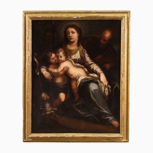 Artista, Sacra Famiglia con San Giovannino, 1670, Olio su tela, con cornice