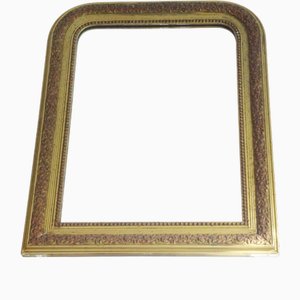 Antiker französischer Spiegel mit goldenem Rahmen in Bogenform