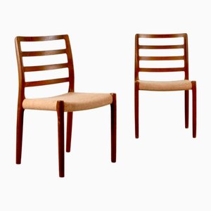 Dänische 85 Esszimmerstühle aus Teak & Wolle von Niels Otto Møller, 1960er