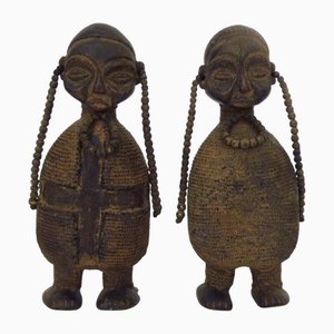 African Sculptures of Fertility Dolls, Namji, Cameroon, 1970s, Set of 2