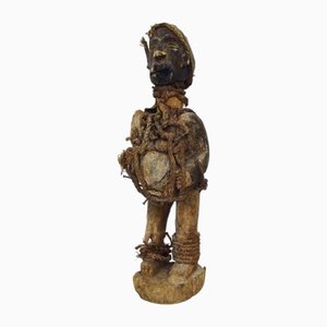 Large Fetish Reliquary Statue with Nkisi Nkondi Nails in Carved Wood, Congo, 1950s