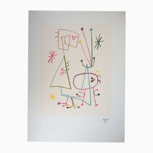 Joan Miro, Family with Star (Parler Seul Tristan Tzara), Signed Color Lithograph