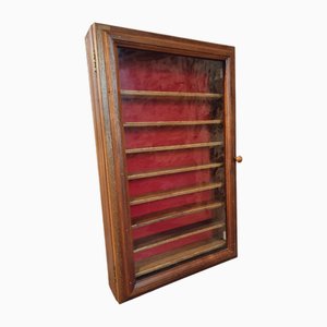 Vitrine Murale Vintage en Acajou avec Porte en Verre, France, 1970s