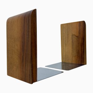 Vintage Wood Bookends, 1970s, Set of 2